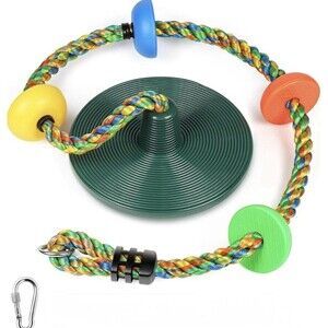 Kids Multi-Color Rope Disc Swing - Durable Outdoor Play